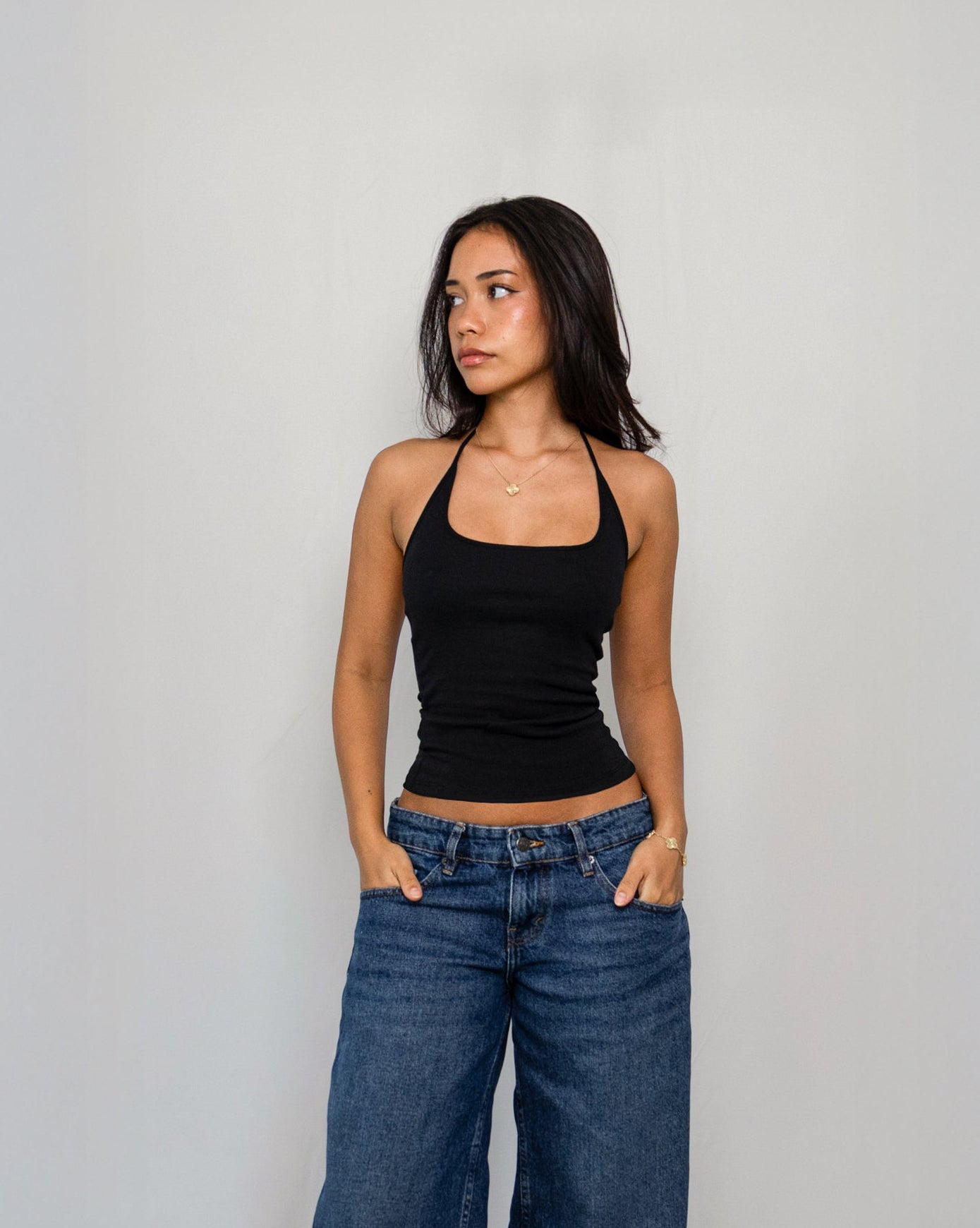 Longline Sculpt Halter Neck Top